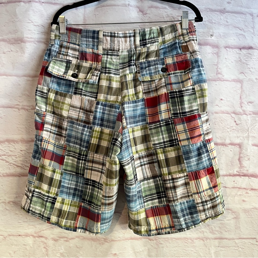 Izod Men's Colorful Plaid  Patchwork Shorts Golf 4 Pockets Casual